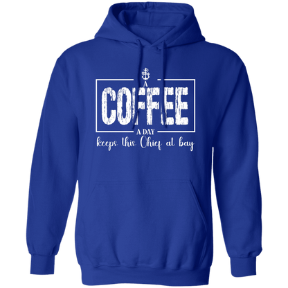 A Coffee a Day White Design Pullover Hoodie