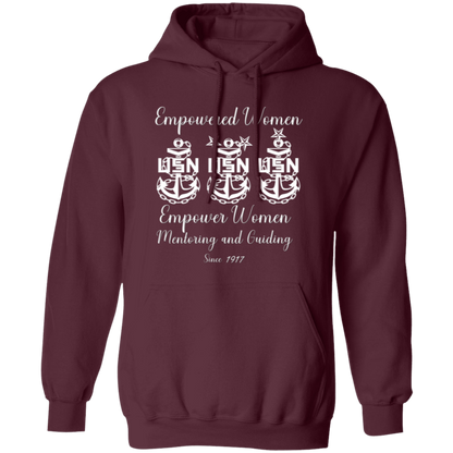 Empowered Women White Design Pullover Hoodie