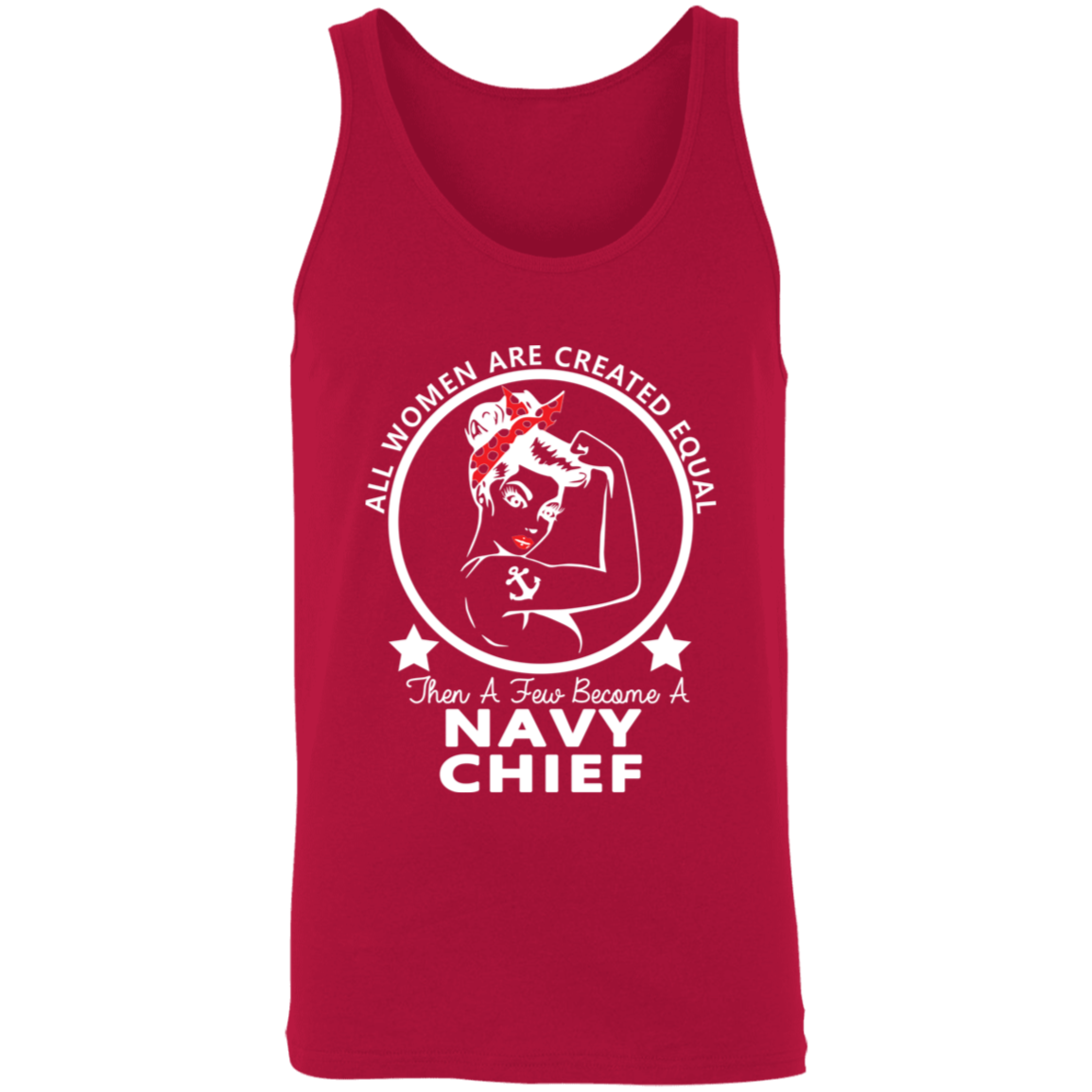 Navy Girl Chief White Unisex Tank