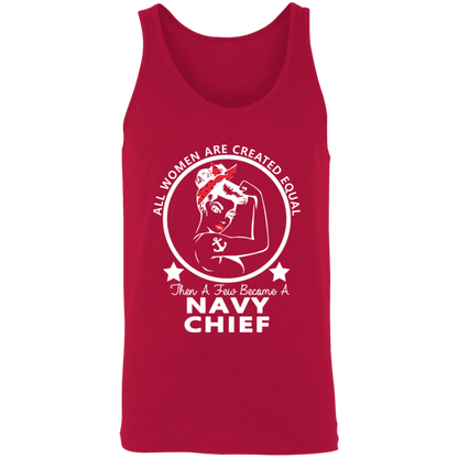 Navy Girl Chief White Unisex Tank