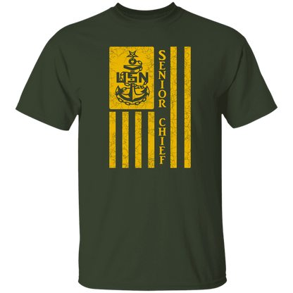 Senior Chief Flag Gold 5.3 oz. T-Shirt