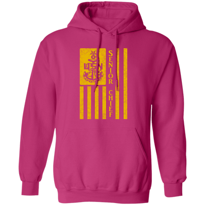 Senior Chief Flag Gold Pullover Hoodie