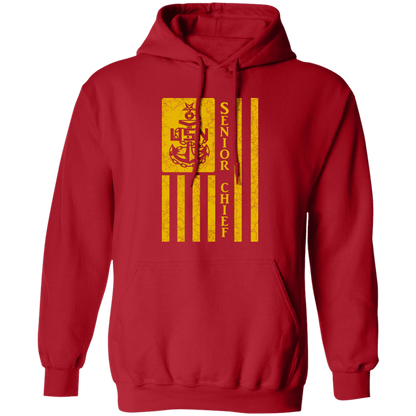 Senior Chief Flag Gold Pullover Hoodie