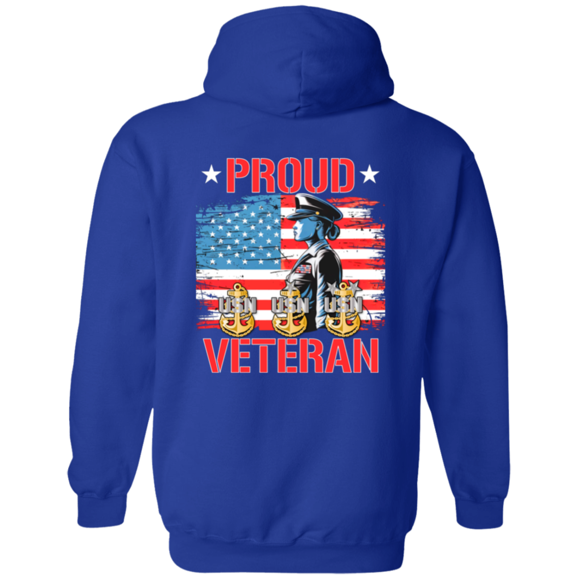 Proud Veteran Zip Up Hooded Sweatshirt