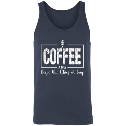 A Coffee a Day White Design Unisex Tank