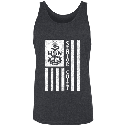 Senior Chief Flag White Unisex Tank