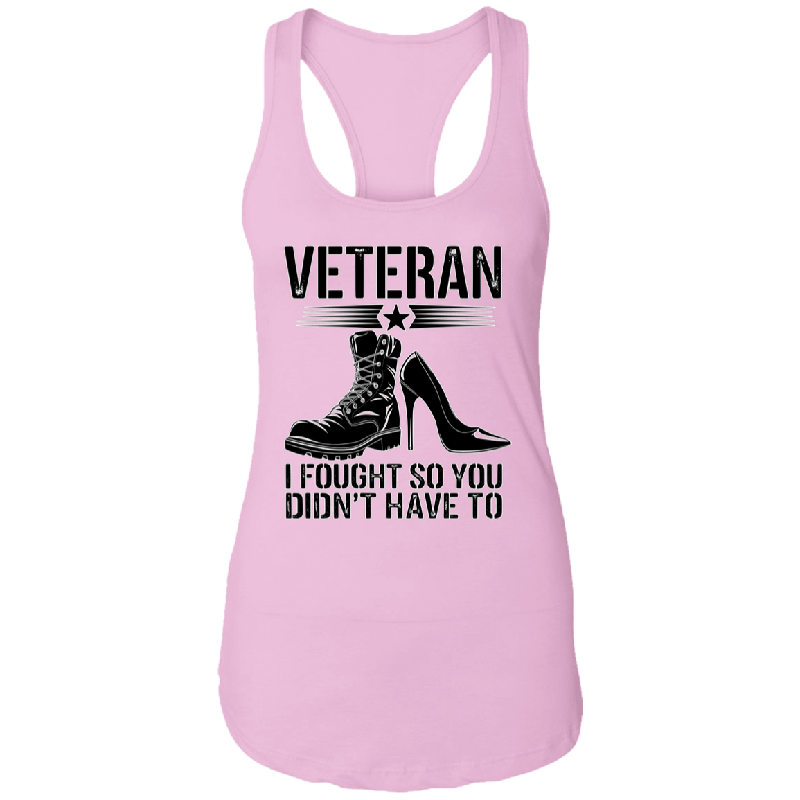 Veteran I Fought Ladies Racerback Tank