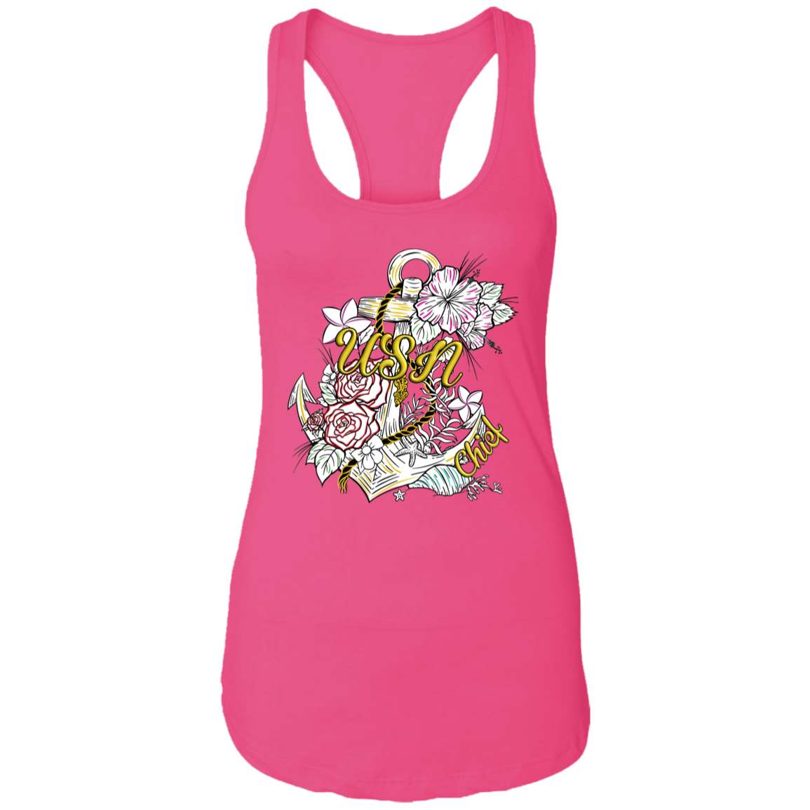 Wooden Anchor Ladies Racerback Tank