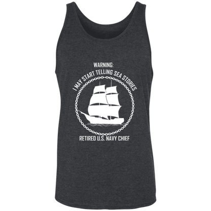 Retired Sea Stories White  Unisex Tank