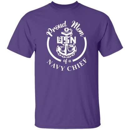 Proud Mom White Design  5.3 oz. T-Shirt