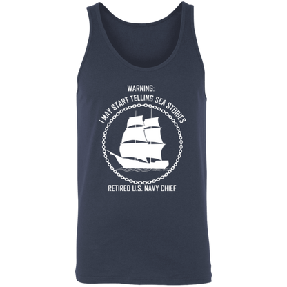 Retired Sea Stories White  Unisex Tank