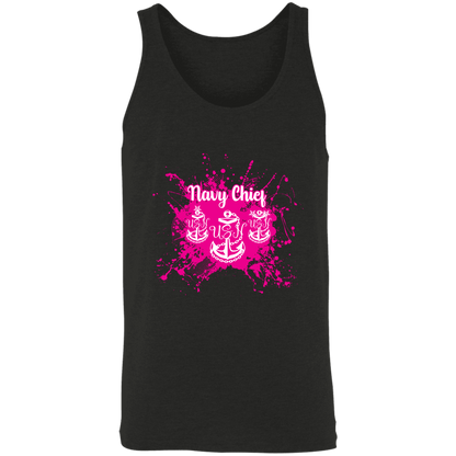 Navy Chief Pink Paint Unisex Tank