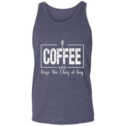 A Coffee a Day White Design Unisex Tank