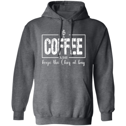A Coffee a Day White Design Pullover Hoodie