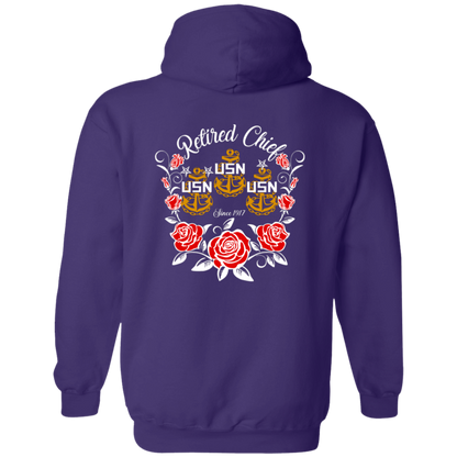 Retired Chief Rose Zip Up Hooded Sweatshirt
