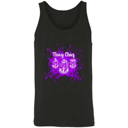 Navy Chief Purple Paint Unisex Tank