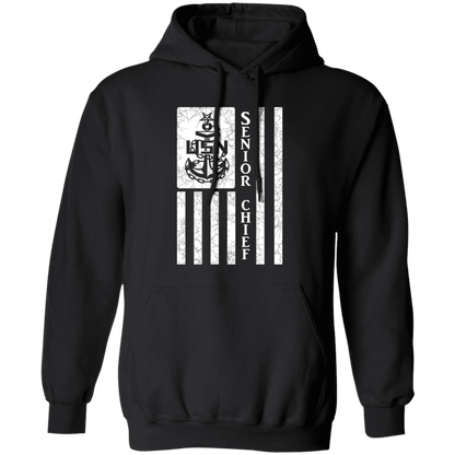Senior Chief Flag White Pullover Hoodie