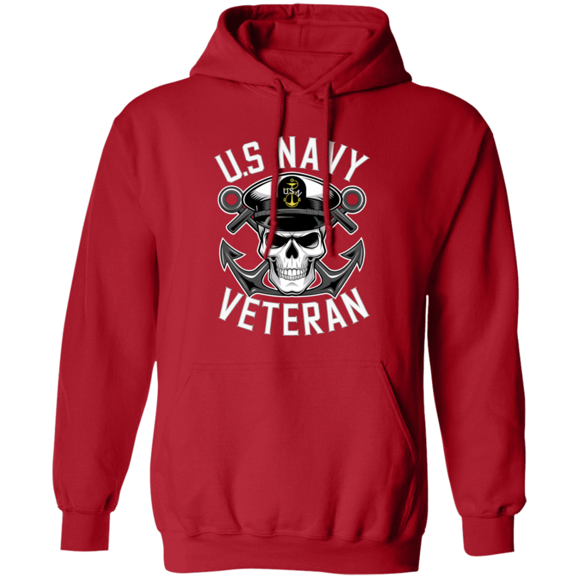 US Navy Veteran Skull Pullover Hoodie