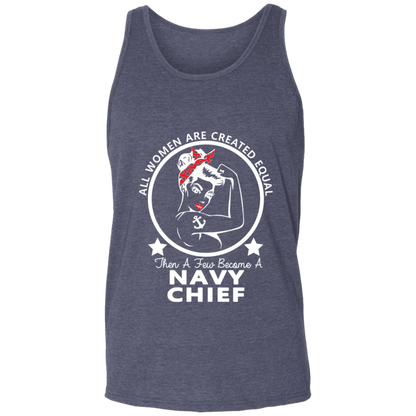 Navy Girl Chief White Unisex Tank