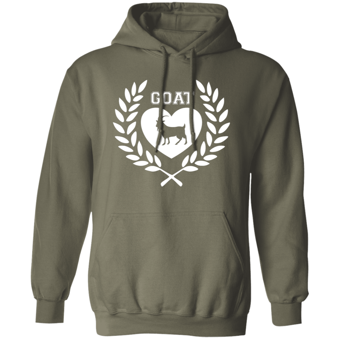 Goat Wreath White Pullover Hoodie