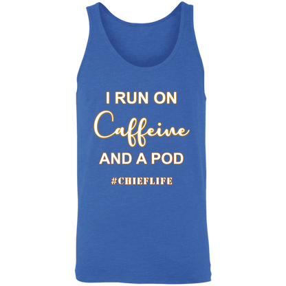 I Run On Caffeine White Design  Unisex Tank