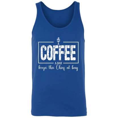 A Coffee a Day White Design Unisex Tank