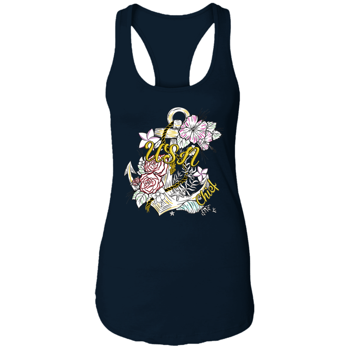 Wooden Anchor Ladies Racerback Tank