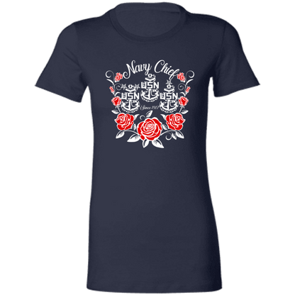 Navy Chief Rose White Ladies' Favorite T-Shirt