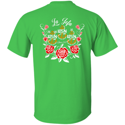 La Jefa Rose Front and Back 5.3 oz. T-Shirt