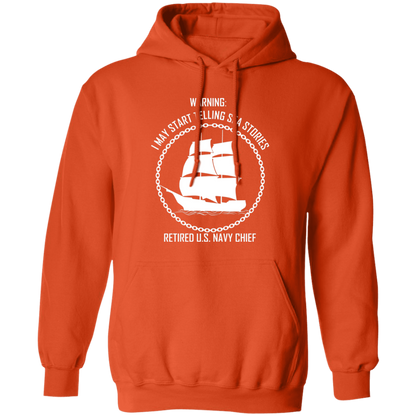 Retired Sea Stories White Pullover Hoodie