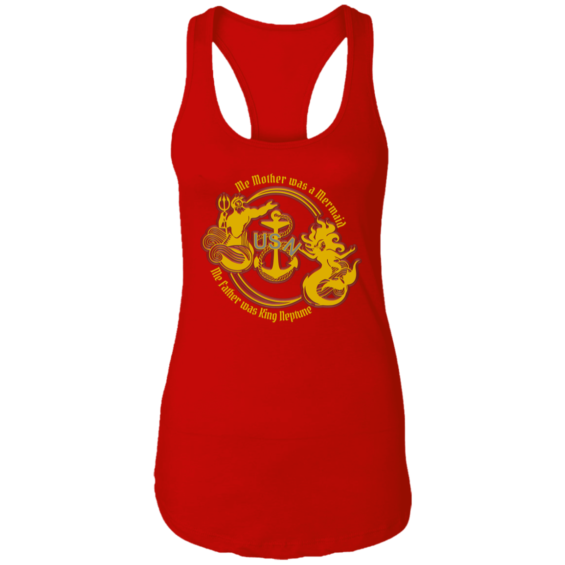 Me Mother and Father Gold Ladies Racerback Tank