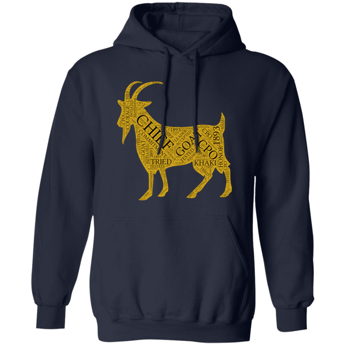 Goat Word Gold Pullover Hoodie
