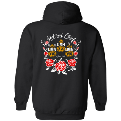 Retired Chief Rose Zip Up Hooded Sweatshirt