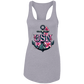 Pink Flower Anchor Ladies Ideal Racerback Tank