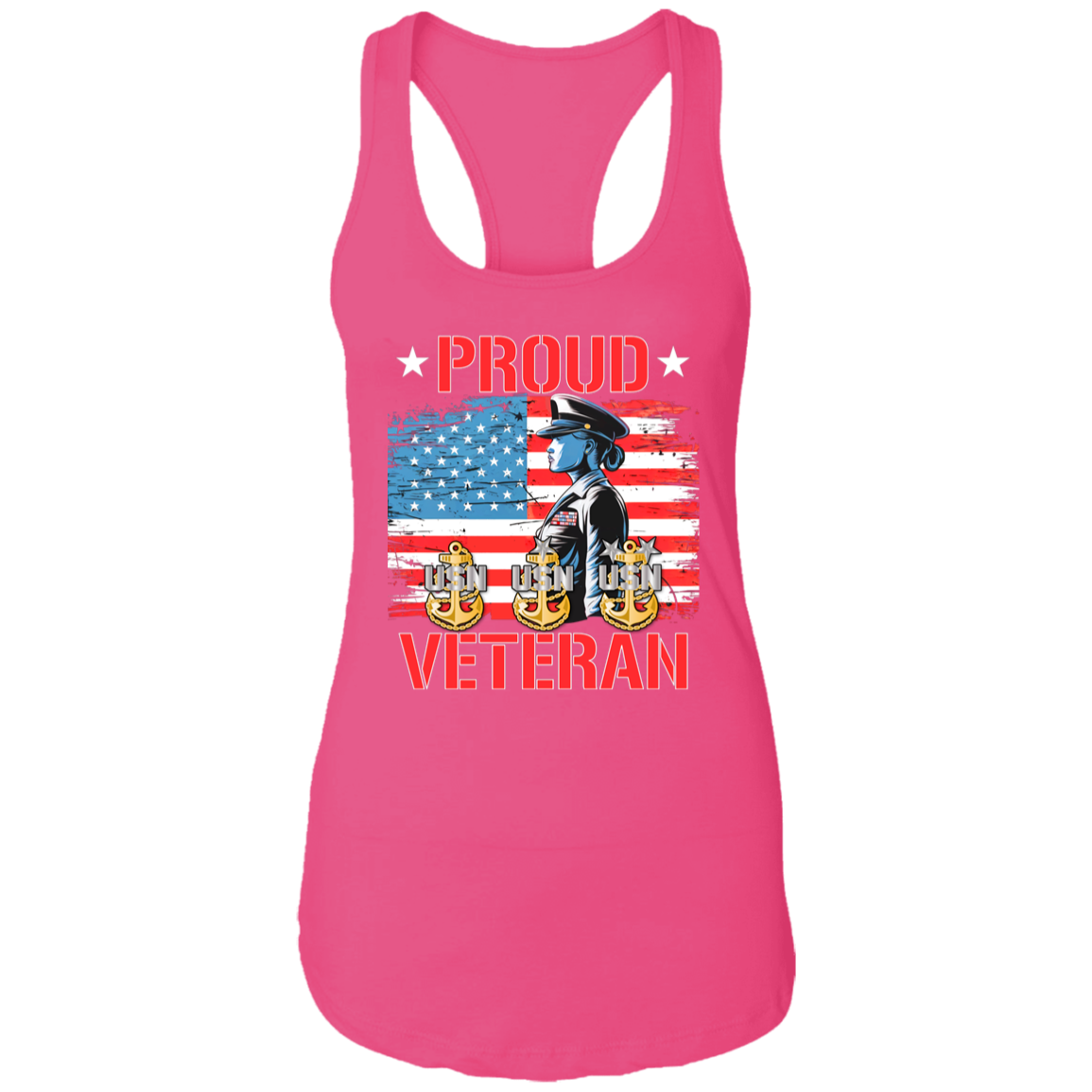 Proud Veteran Ladies Racerback Tank