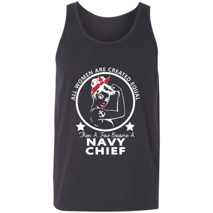 Navy Girl Chief White Unisex Tank