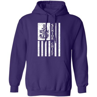 Senior Chief Flag White Pullover Hoodie
