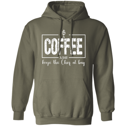 A Coffee a Day White Design Pullover Hoodie