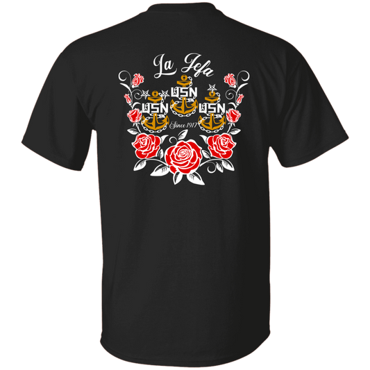 La Jefa Rose Front and Back 5.3 oz. T-Shirt