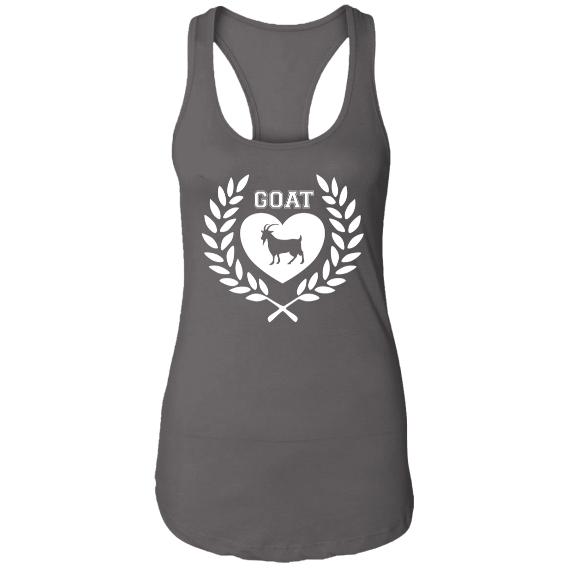 Goat Wreath White Ladies Racerback Tank