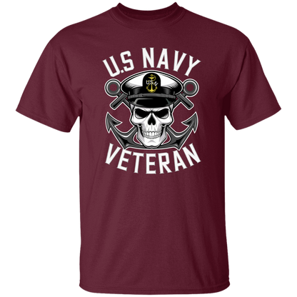 US Navy Veteran Skull 5.3 oz. T-Shirt
