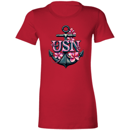Pink Flower Anchor  Ladies' Favorite T-Shirt