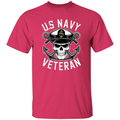 US Navy Veteran Skull 5.3 oz. T-Shirt