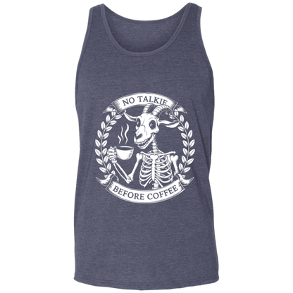No Talkie Before Coffee  Unisex Tank
