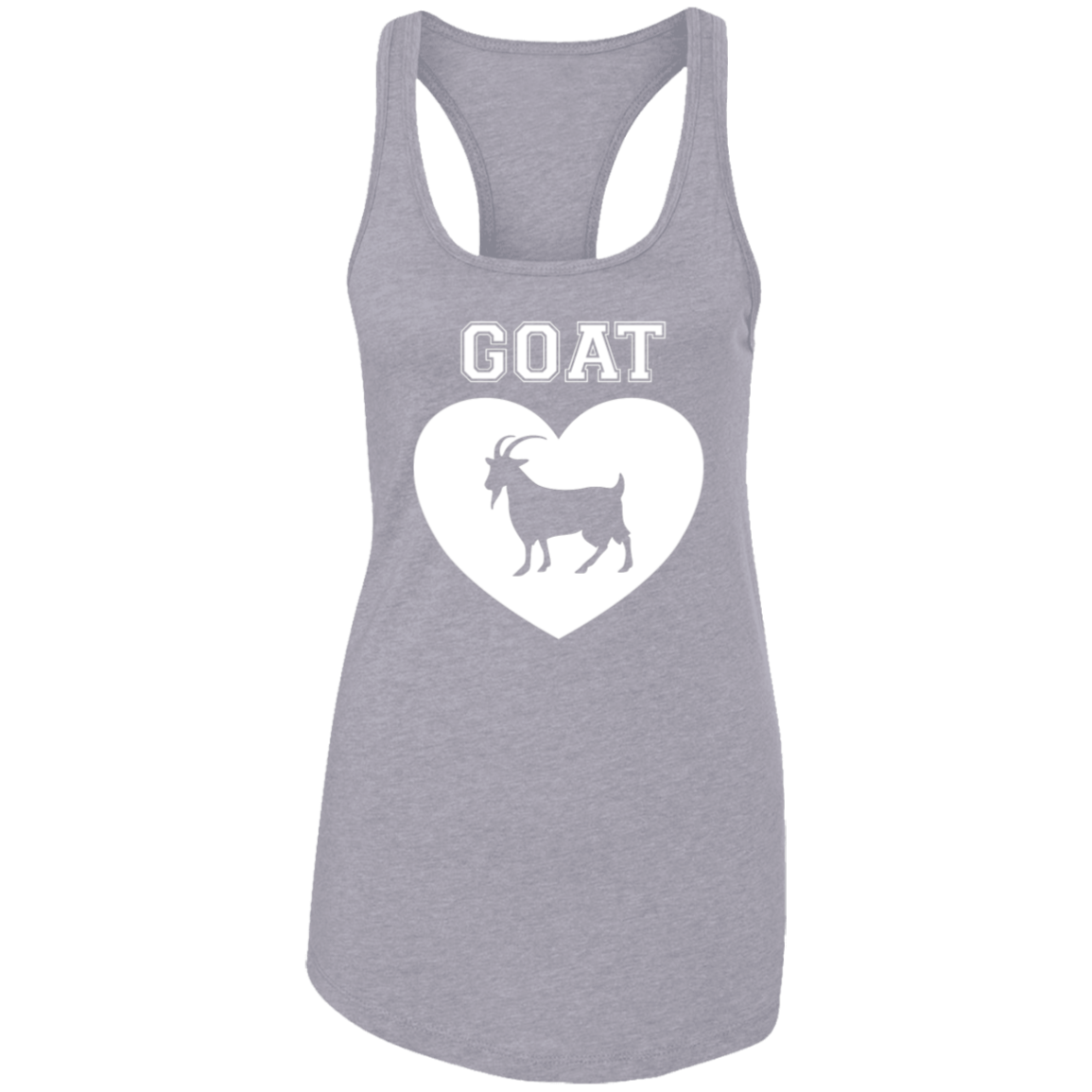Goat Heart White Ladies Racerback Tank
