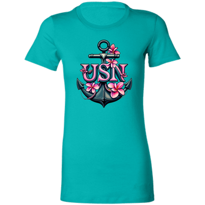 Pink Flower Anchor  Ladies' Favorite T-Shirt