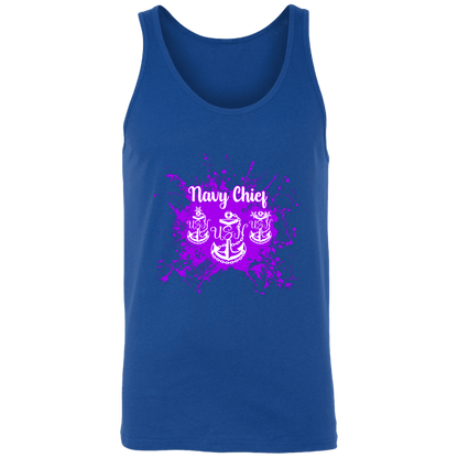 Navy Chief Purple Paint Unisex Tank