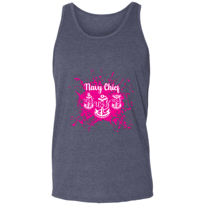 Navy Chief Pink Paint Unisex Tank