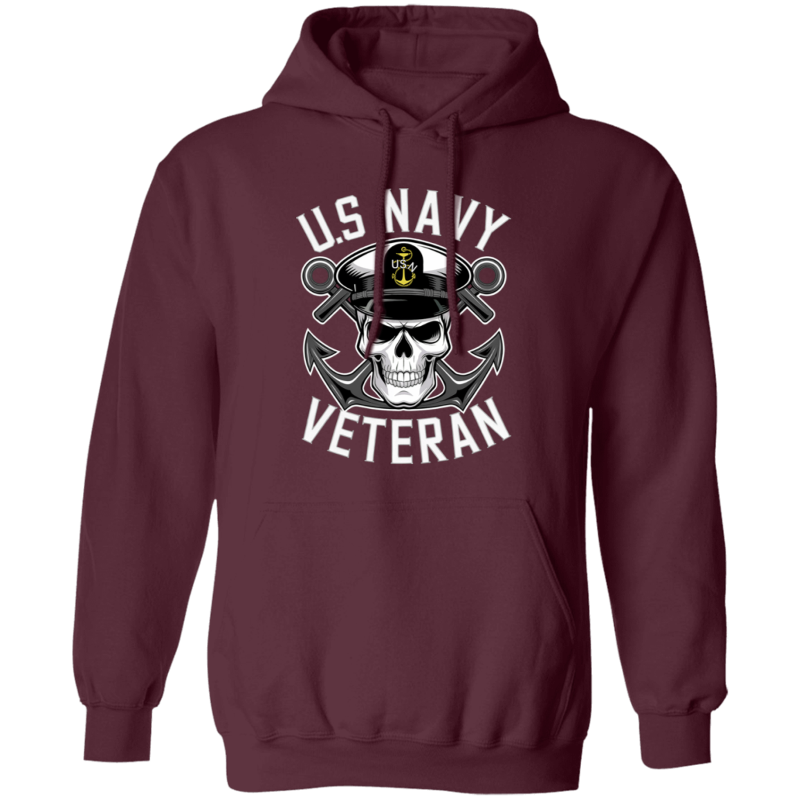 US Navy Veteran Skull Pullover Hoodie