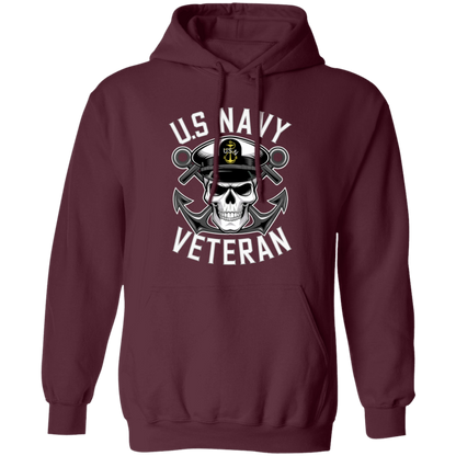 US Navy Veteran Skull Pullover Hoodie